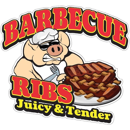 Barbecue Ribs Decal Concession Stand Food Truck Sticker